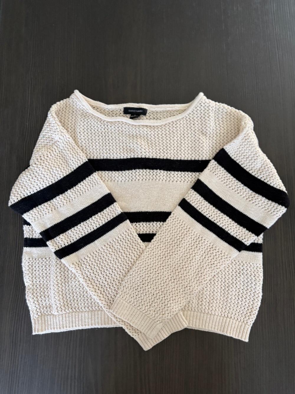 Sanctuary Cream and Black Sweater